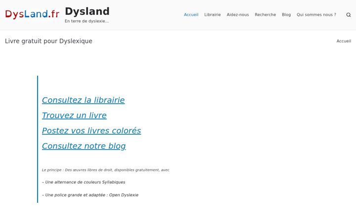Screenshot van dysland.fr