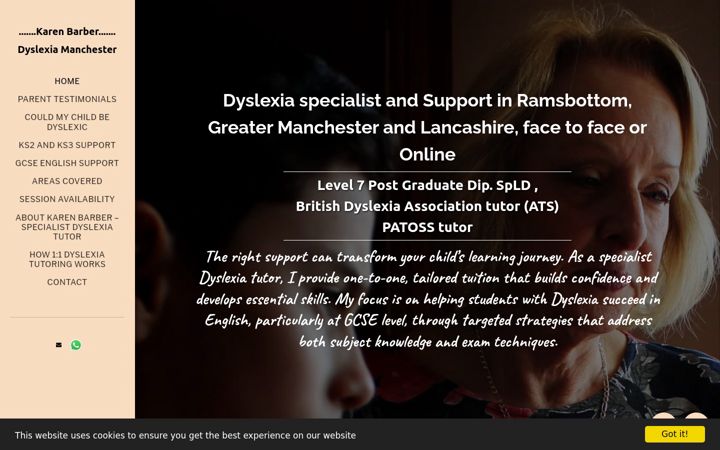 Screenshot of dyslexiamanchester.com