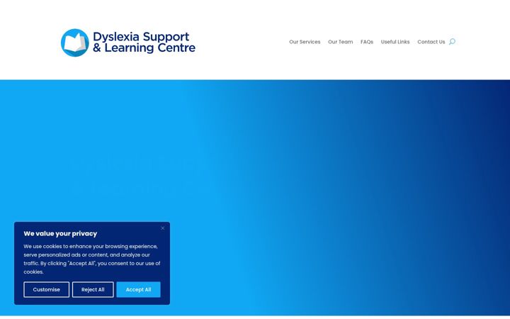 Screenshot of dyslexiasupportandlearning.com