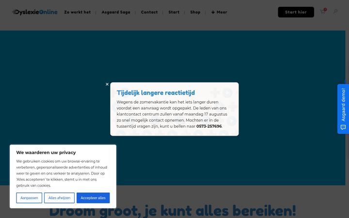 Screenshot di dyslexieonline.nl