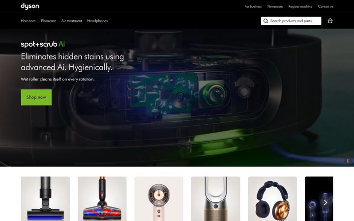 Screenshot of dyson.co.za