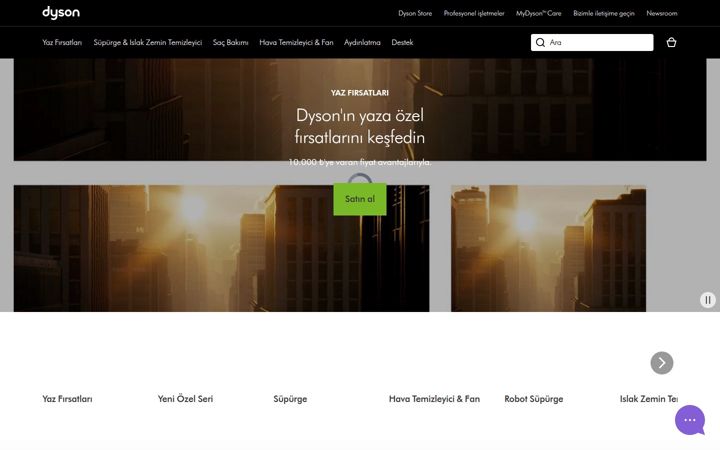 Screenshot of dyson.com.tr