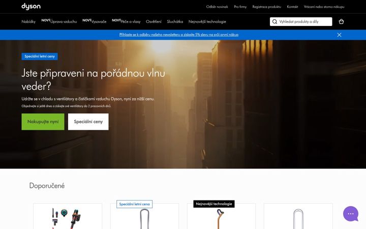 Screenshot of dyson.cz