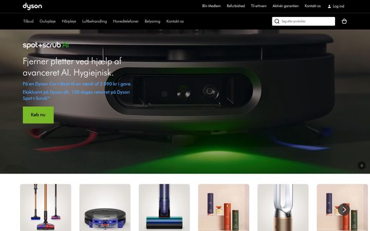 Screenshot of dyson.dk