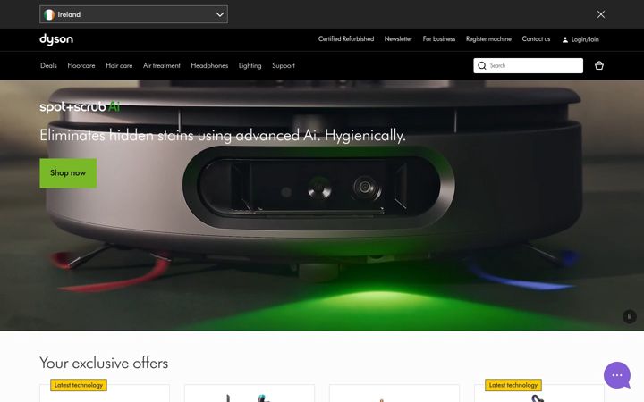 Screenshot of dyson.ie