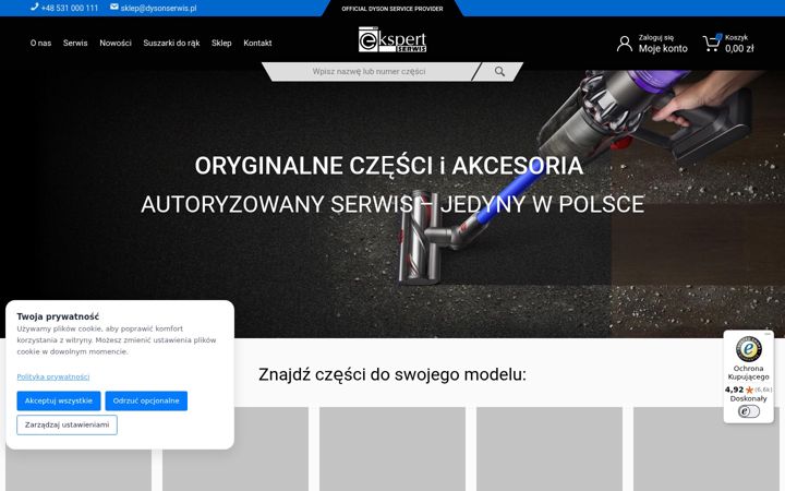 Screenshot von dysonserwis.pl