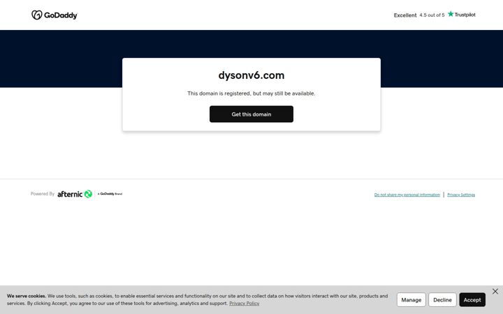 Екранна снимка на dysonv6.com