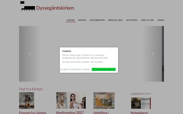 Ekraanipilt saidist dyssegaardskirken.dk