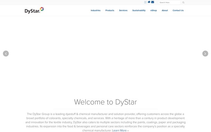 Screenshot of dystar.com