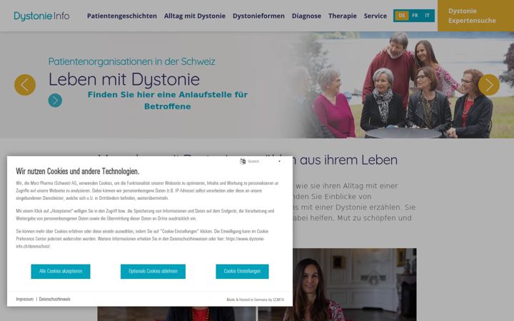 Screenshot of dystonie-info.ch