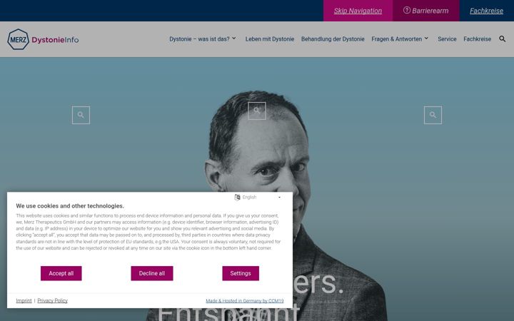 Screenshot of dystonieinfo.de