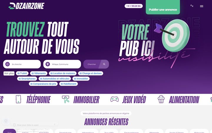 Screenshot of dzairzone.com