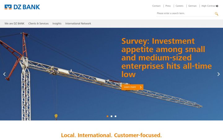 Screenshot of dzbank.com