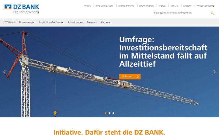 Screenshot stránky dzbank.de