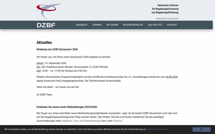 Screenshot of dzbf.de
