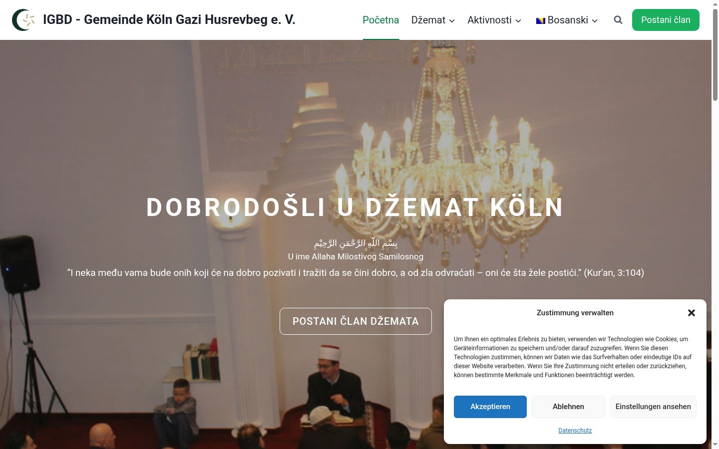 Snímka obrazovky banera súhlasu zobrazeného pred akoukoľvek interakciou