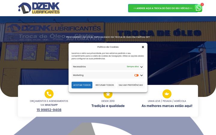 Screenshot stránky dzenklubrificantes.com.br