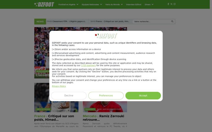 Screenshot of dzfoot.com