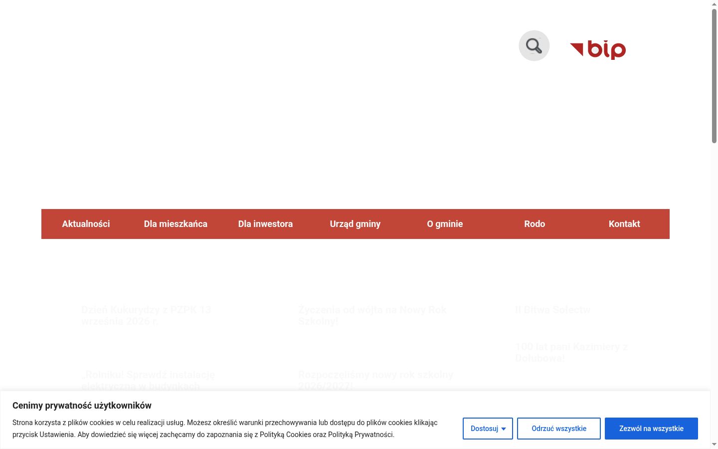Screenshot des Einwilligungsbanners vor jeglicher Interaktion