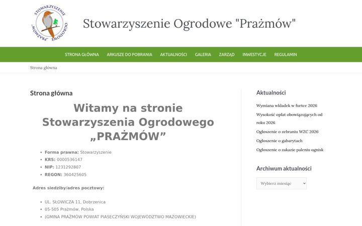 Snímek obrazovky dzialki-prazmow.pl