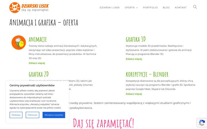 Screenshot di dziarskilisek.pl