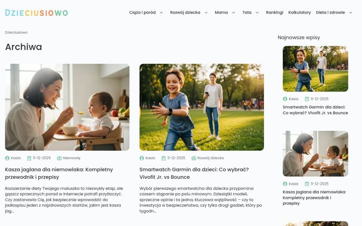 Screenshot di dzieciusiowo.pl