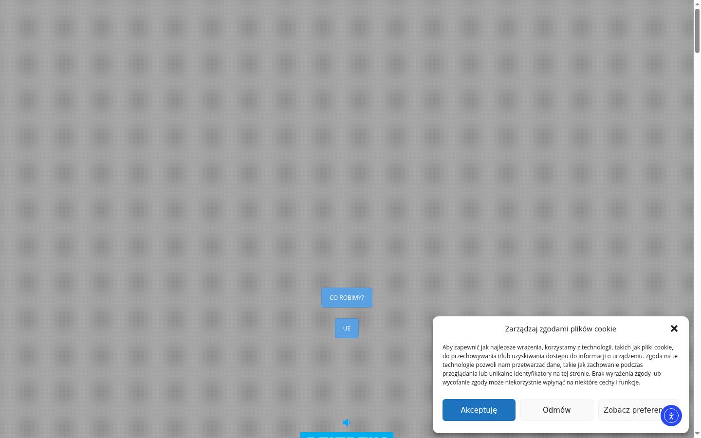 Screenshot del banner di consenso mostrato prima di qualsiasi interazione