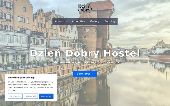 Screenshot of dziendobryhostel.com