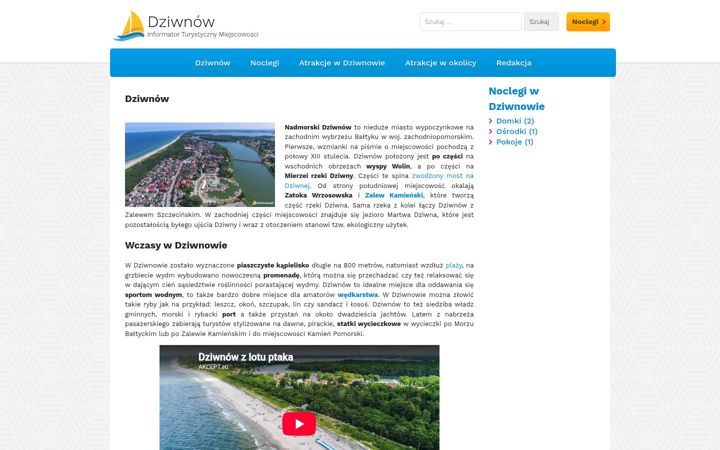 Screenshot van dziwnow.it