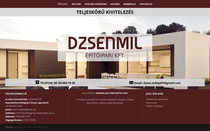 Skjermbilde av dzsenmilkft.hu