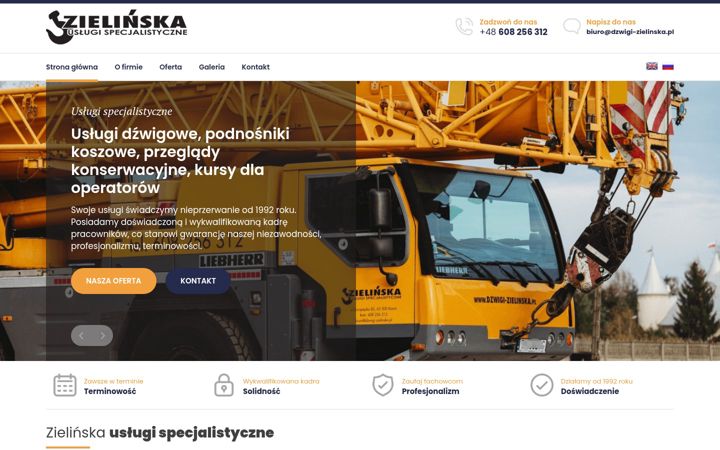 Captura de ecrã de dzwigi-zielinska.pl