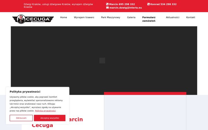 Captura de ecrã de dzwigicecuga.pl