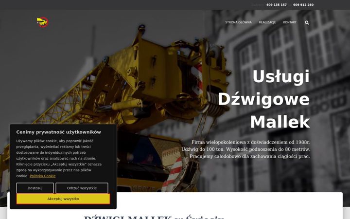 Captura de ecrã de dzwigimallek.pl