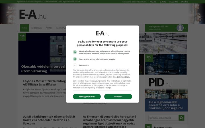 Skjermbilde av e-a.hu