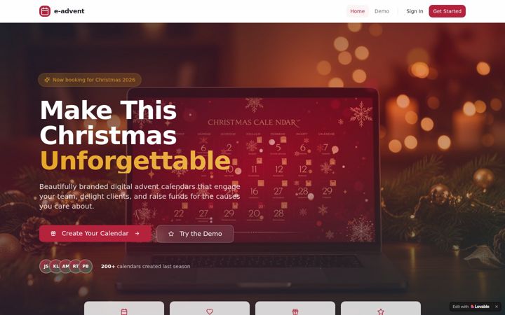 Screenshot of e-advent.com
