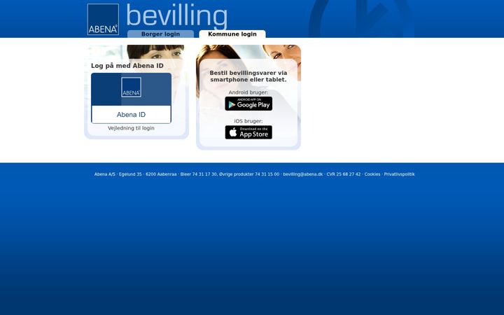 Ekraanipilt saidist e-bevilling.dk