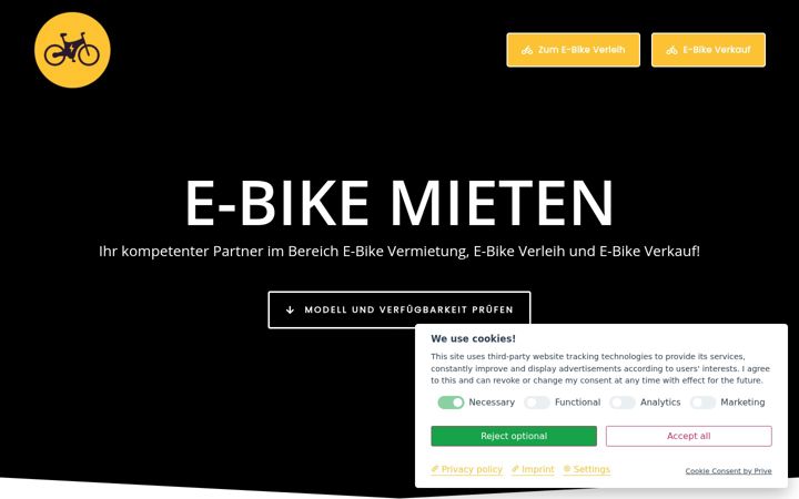 Captura de pantalla de e-bike-mieten.net