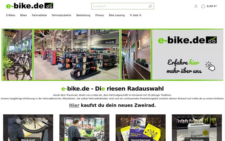 Capture d'écran de e-bike.de