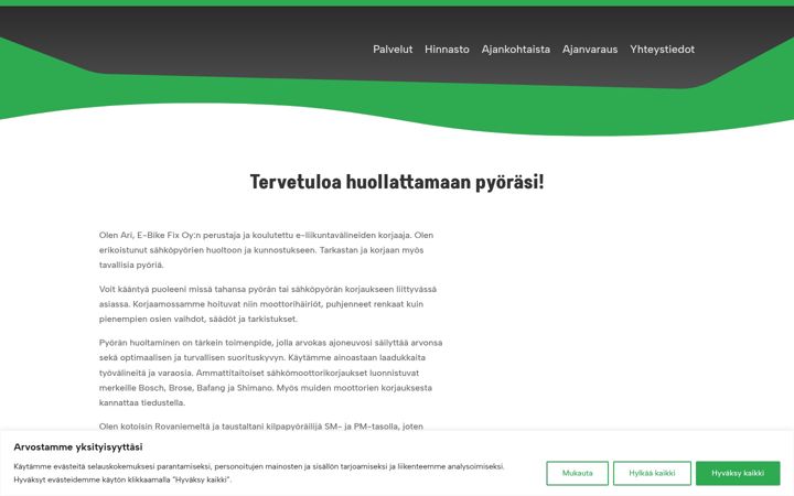 Snímek obrazovky e-bikefix.fi