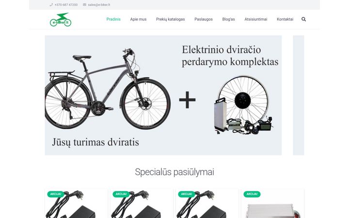Snímek obrazovky e-biker.lt