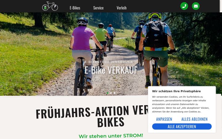Posnetek zaslona e-bikestore.at