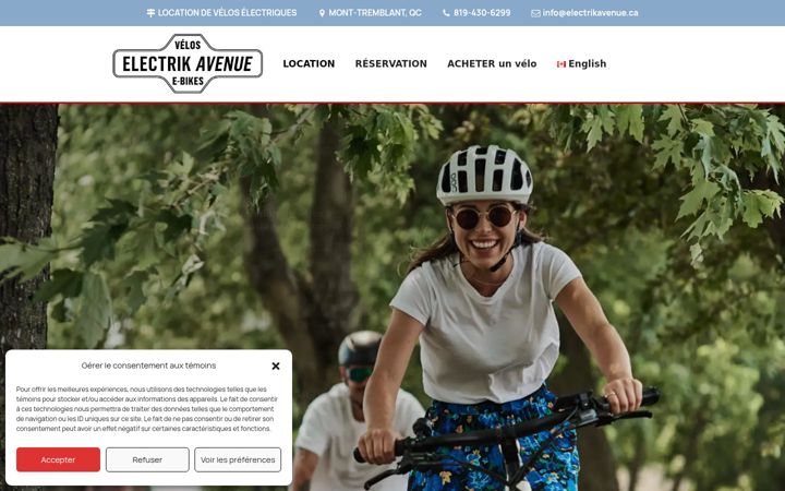 Capture d'écran de e-biketremblant.ca
