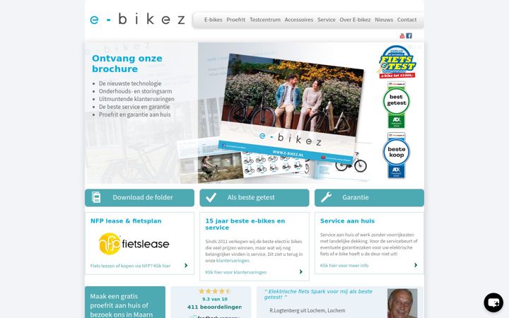Captură de ecran a e-bikez.nl