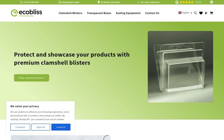 Screenshot of e-blister.com