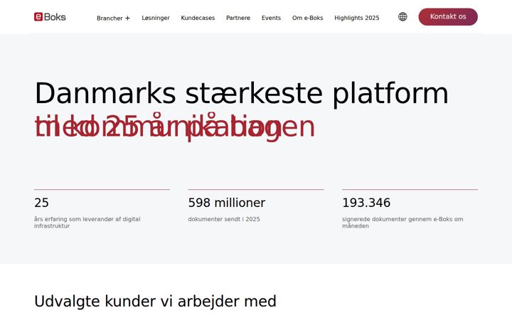 Screenshot of e-boks.com