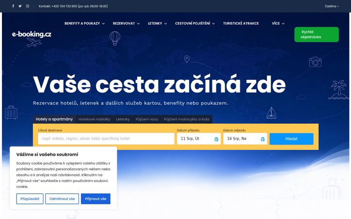 Snímek obrazovky e-booking.cz