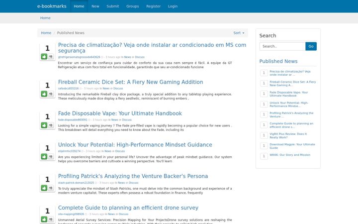 Screenshot of e-bookmarks.com