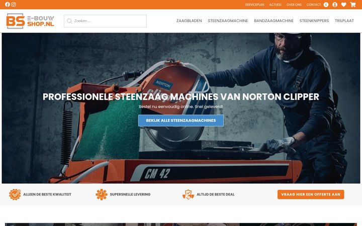 Screenshot di e-bouwshop.nl