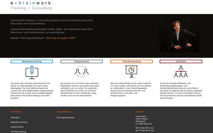 Screenshot of e-brainwork.de