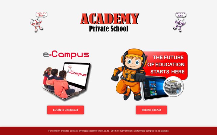 Ekrānuzņēmums no e-campus.co.za